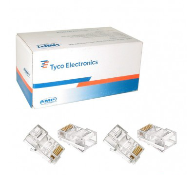 سوکت شبک CAT6 AMP بسته 100 عددی